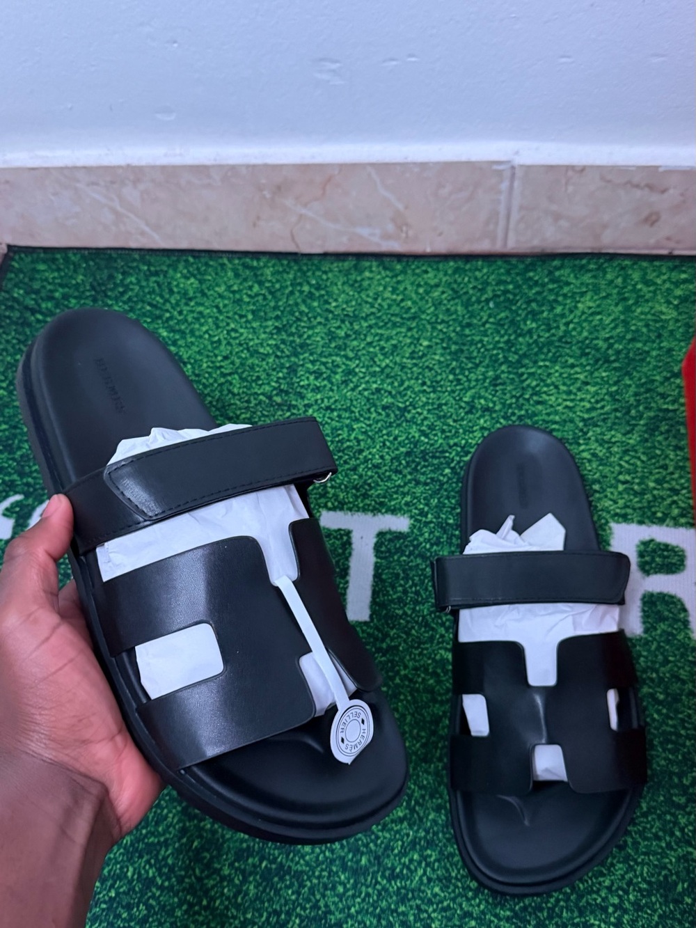 Hermes Slides Black Men